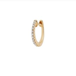 Porter Lyons Single 14K Yellow Gold Medium Diamond Huggie Hoop 1.2GMS .08CT